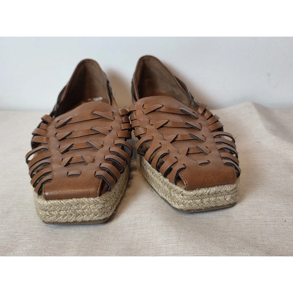 Sam & Libby Women's Asha Espadrille Saddle Slip On Shoes Brown Size 8.5